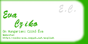 eva cziko business card